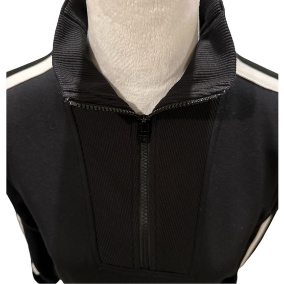 Athleta crosstown circa track sweatshirt dress black size XS zip neck & pockets - Picture 10 of 13